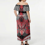Aotearoa Iwi Te Arawa Personalised Off Shoulder Maxi Dress Maori Kowhaiwhai Pattern