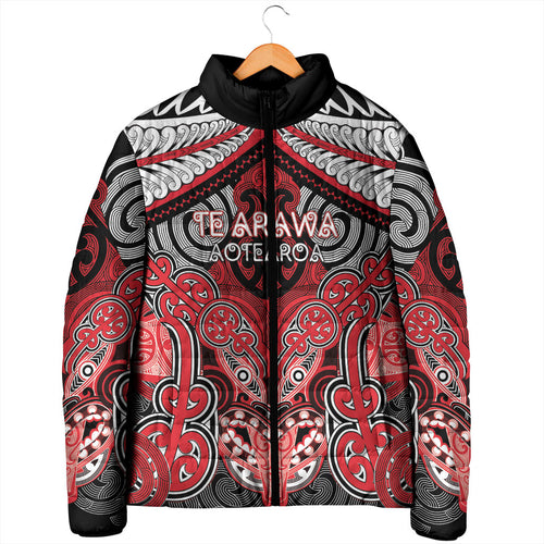 Aotearoa Iwi Te Arawa Personalised Padded Jacket Maori Kowhaiwhai Pattern