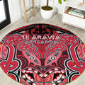 Aotearoa Iwi Te Arawa Round Carpet Maori Kowhaiwhai Pattern