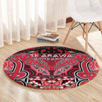 Aotearoa Iwi Te Arawa Round Carpet Maori Kowhaiwhai Pattern