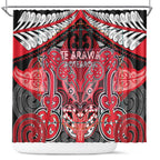Aotearoa Iwi Te Arawa Shower Curtain Maori Kowhaiwhai Pattern