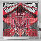 Aotearoa Iwi Te Arawa Shower Curtain Maori Kowhaiwhai Pattern