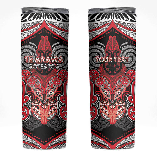 Aotearoa Iwi Te Arawa Personalised Skinny Tumbler Maori Kowhaiwhai Pattern