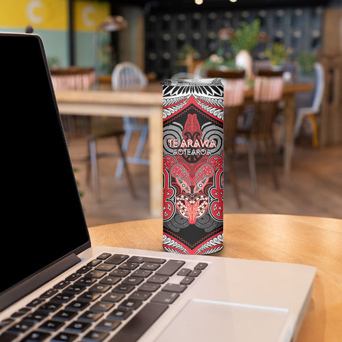 Aotearoa Iwi Te Arawa Personalised Skinny Tumbler Maori Kowhaiwhai Pattern