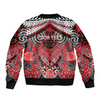 Aotearoa Iwi Te Arawa Personalised Sleeve Zip Bomber Jacket Maori Kowhaiwhai Pattern