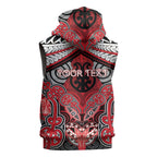 Aotearoa Iwi Te Arawa Personalised Sleeveless Hoodie Maori Kowhaiwhai Pattern