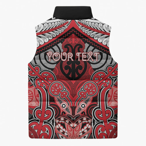 Aotearoa Iwi Te Arawa Personalised Sleeveless Puffer Jacket Maori Kowhaiwhai Pattern