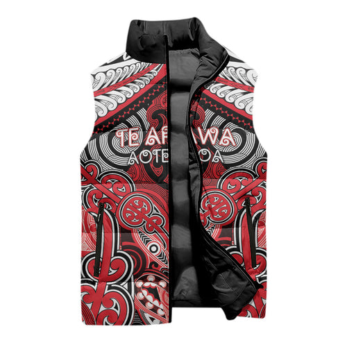 Aotearoa Iwi Te Arawa Personalised Sleeveless Puffer Jacket Maori Kowhaiwhai Pattern