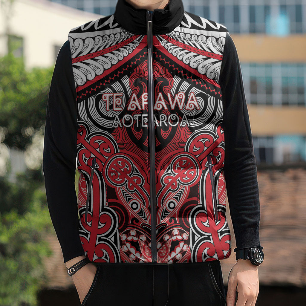 Aotearoa Iwi Te Arawa Personalised Sleeveless Puffer Jacket Maori Kowhaiwhai Pattern