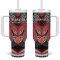 Aotearoa Iwi Te Arawa Personalised Tumbler With Handle Maori Kowhaiwhai Pattern