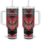 Aotearoa Iwi Te Arawa Personalised Tumbler With Handle Maori Kowhaiwhai Pattern
