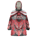 Aotearoa Iwi Te Arawa Personalised Wearable Blanket Hoodie Maori Kowhaiwhai Pattern