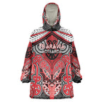 Aotearoa Iwi Te Arawa Personalised Wearable Blanket Hoodie Maori Kowhaiwhai Pattern