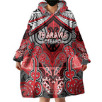 Aotearoa Iwi Te Arawa Personalised Wearable Blanket Hoodie Maori Kowhaiwhai Pattern