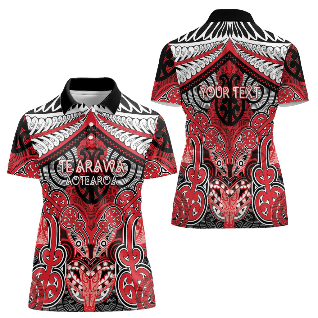 Aotearoa Iwi Te Arawa Personalised Women Polo Shirt Maori Kowhaiwhai Pattern