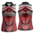 Aotearoa Iwi Te Arawa Personalised Women Sleeveless Polo Shirt Maori Kowhaiwhai Pattern