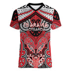 Aotearoa Iwi Te Arawa Personalised Women V-Neck T-Shirt Maori Kowhaiwhai Pattern