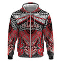 Aotearoa Iwi Te Arawa Personalised Zip Hoodie Maori Kowhaiwhai Pattern