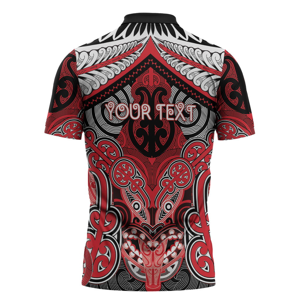 Aotearoa Iwi Te Arawa Personalised Zipper Polo Shirt Maori Kowhaiwhai Pattern