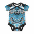 Aotearoa Iwi Ngati Porou Personalised Baby Onesie Maori Kowhaiwhai Pattern