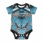 Aotearoa Iwi Ngati Porou Personalised Baby Onesie Maori Kowhaiwhai Pattern