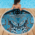 Aotearoa Iwi Ngati Porou Beach Blanket Maori Kowhaiwhai Pattern