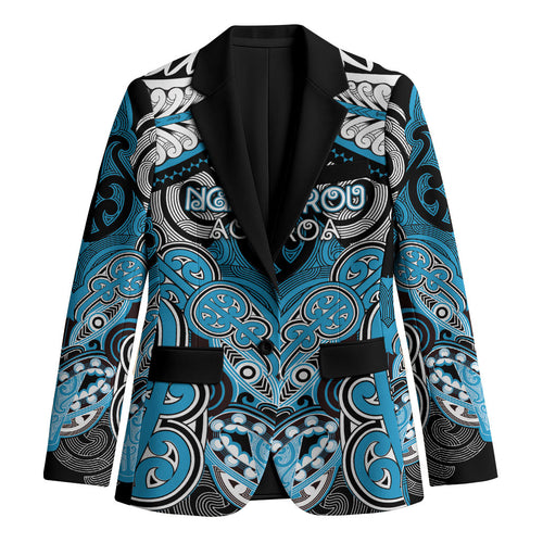 Aotearoa Iwi Ngati Porou Personalised Blazer Maori Kowhaiwhai Pattern