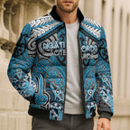Aotearoa Iwi Ngati Porou Personalised Bomber Puffer Jacket Maori Kowhaiwhai Pattern