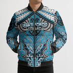 Aotearoa Iwi Ngati Porou Personalised Bomber Puffer Jacket Maori Kowhaiwhai Pattern