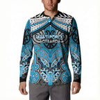 Aotearoa Iwi Ngati Porou Personalised Button Sweatshirt Maori Kowhaiwhai Pattern