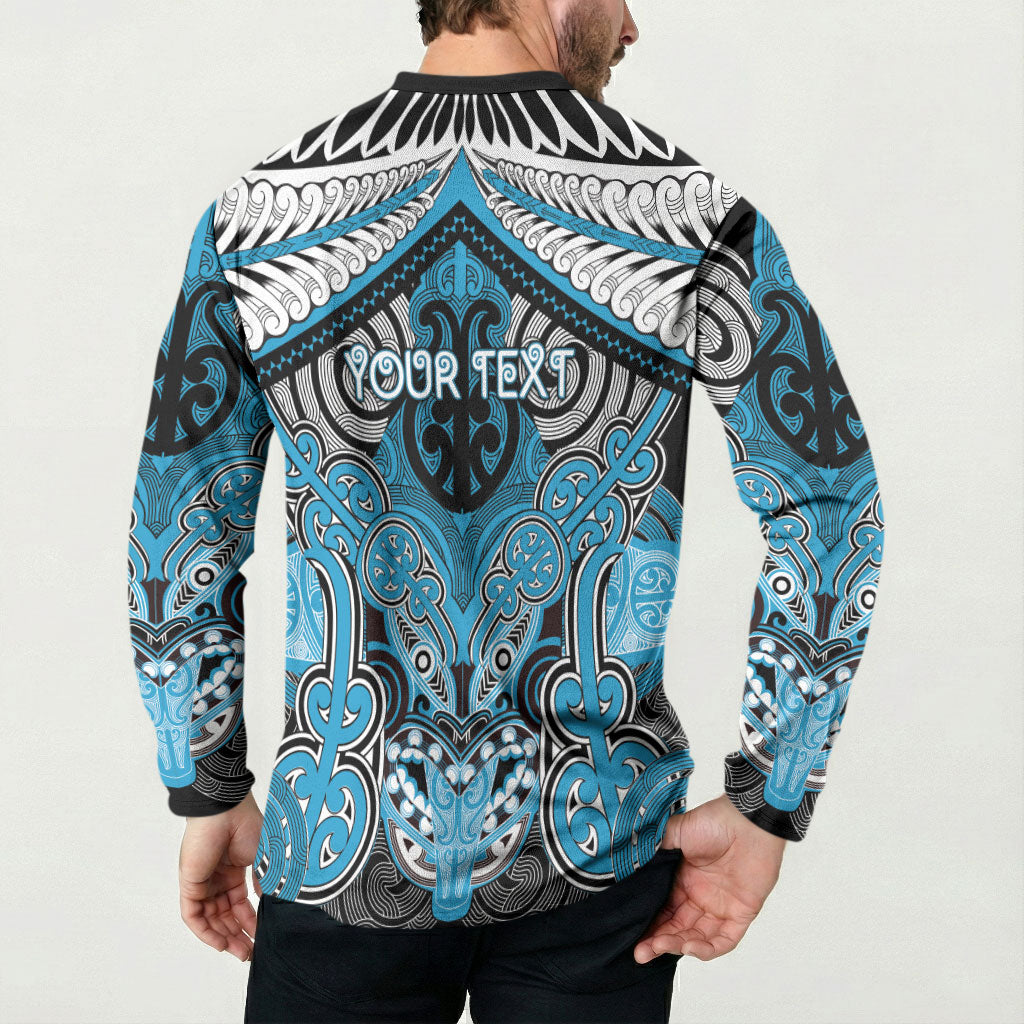 Aotearoa Iwi Ngati Porou Personalised Button Sweatshirt Maori Kowhaiwhai Pattern