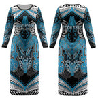 Aotearoa Iwi Ngati Porou Personalised Couples Matching Long Sleeve Bodycon Dress and Hawaiian Shirt Maori Kowhaiwhai Pattern