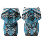 Aotearoa Iwi Ngati Porou Personalised Couples Matching Off Shoulder Short Dress and Hawaiian Shirt Maori Kowhaiwhai Pattern