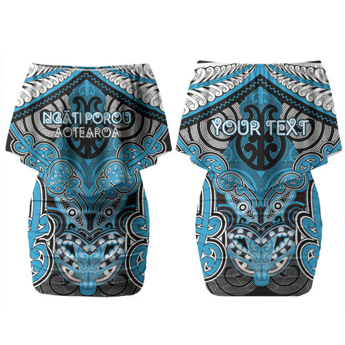 Aotearoa Iwi Ngati Porou Personalised Couples Matching Off Shoulder Short Dress and Hawaiian Shirt Maori Kowhaiwhai Pattern