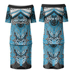 Aotearoa Iwi Ngati Porou Personalised Couples Matching Puletasi and Hawaiian Shirt Maori Kowhaiwhai Pattern