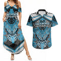 Aotearoa Iwi Ngati Porou Personalised Couples Matching Summer Maxi Dress and Hawaiian Shirt Maori Kowhaiwhai Pattern
