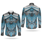 Aotearoa Iwi Ngati Porou Personalised Couples Matching Summer Maxi Dress and Long Sleeve Button Shirt Maori Kowhaiwhai Pattern