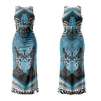 Aotearoa Iwi Ngati Porou Personalised Couples Matching Tank Maxi Dress and Hawaiian Shirt Maori Kowhaiwhai Pattern