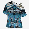 Aotearoa Iwi Ngati Porou Personalised Cross Shoulder Shirt Maori Kowhaiwhai Pattern