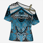 Aotearoa Iwi Ngati Porou Personalised Cross Shoulder Shirt Maori Kowhaiwhai Pattern