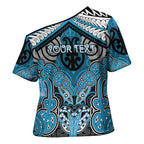 Aotearoa Iwi Ngati Porou Personalised Cross Shoulder Shirt Maori Kowhaiwhai Pattern