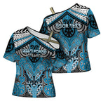 Aotearoa Iwi Ngati Porou Personalised Cross Shoulder Shirt Maori Kowhaiwhai Pattern