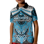Aotearoa Iwi Ngati Porou Personalised Kid Polo Shirt Maori Kowhaiwhai Pattern
