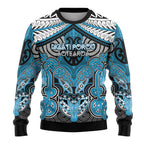 Aotearoa Iwi Ngati Porou Personalised Ugly Christmas Sweater Maori Kowhaiwhai Pattern