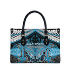 Aotearoa Iwi Ngati Porou Leather Bag Maori Kowhaiwhai Pattern