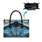 Aotearoa Iwi Ngati Porou Leather Bag Maori Kowhaiwhai Pattern