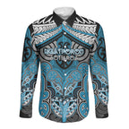 Aotearoa Iwi Ngati Porou Personalised Long Sleeve Button Shirt Maori Kowhaiwhai Pattern