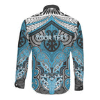 Aotearoa Iwi Ngati Porou Personalised Long Sleeve Button Shirt Maori Kowhaiwhai Pattern
