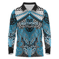 Aotearoa Iwi Ngati Porou Personalised Long Sleeve Polo Shirt Maori Kowhaiwhai Pattern