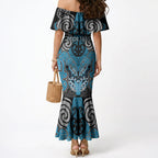 Aotearoa Iwi Ngati Porou Personalised Mermaid Dress Maori Kowhaiwhai Pattern